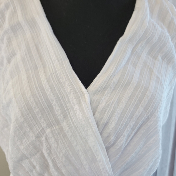 White 100% Textured Striped Cotton Sleeveless Romper Size L EUC - Picture 14 of 14